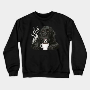 Lazy Black Dog Drinking Coffee Crewneck Sweatshirt